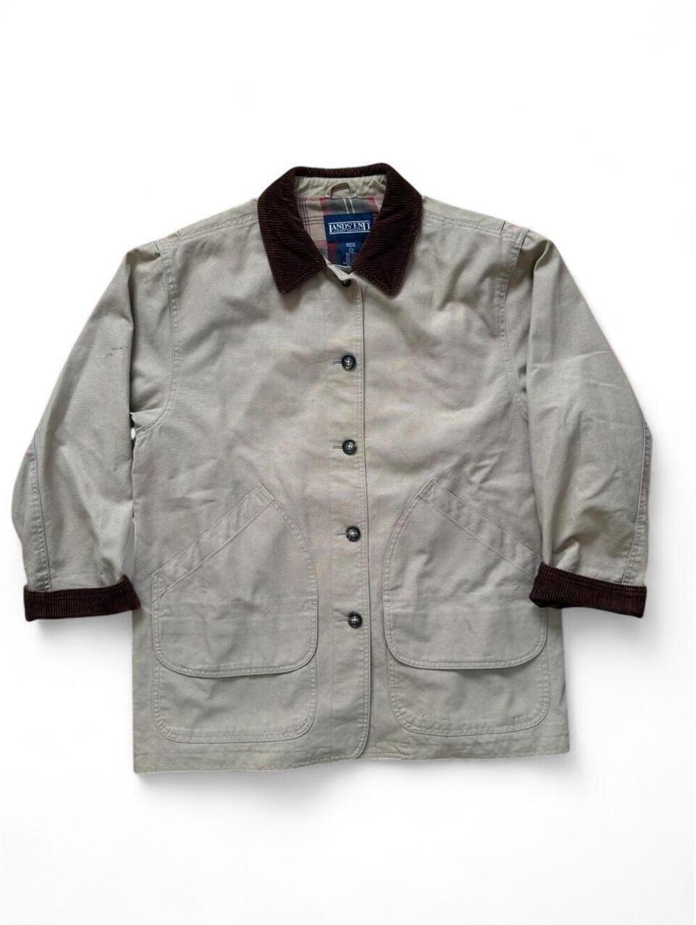 Vintage Lands End Corduroy Collar Jacket